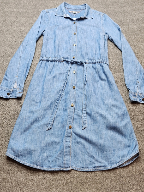 Tommy Hilfiger Other - Tommy Hilfiger Denim Shirt Dress XS Blue Chambray Belted Long Sleeve